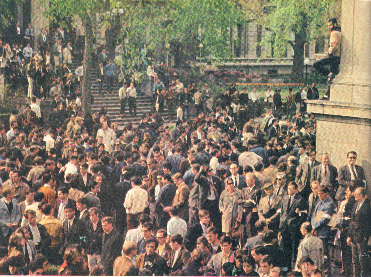 Crowds Outside Low Library