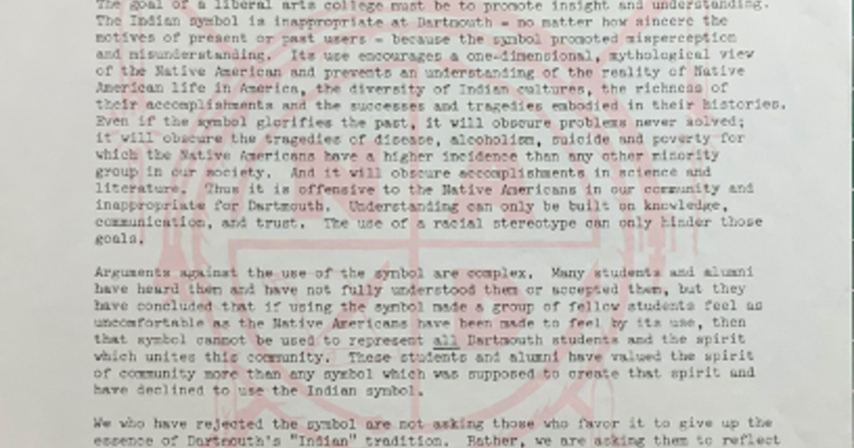 History 08.07 (Spring 2020): The Indian Symbol at Dartmouth: A Story of  Voices and Silence · Items · Dartmouth Course Exhibits